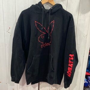 PLAYBOY hoodie red and black size large
